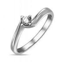 Помолвочное кольцо R01-SOL50-010-G2-М12486 из белого золота, гладкое