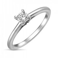 Помолвочное кольцо R01-SOL38-025-G2-М12490 из белого золота, гладкое