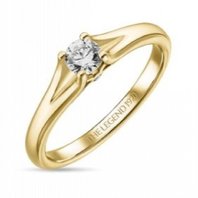 Помолвочное кольцо R01-SL06-020-G2-М12493 из желтого золота, гладкое