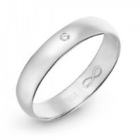Обручальное кольцо R01-WED-00028-М12499 из белого золота, гладкое