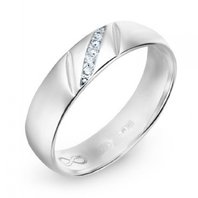 Обручальное кольцо R01-WED-00017-М12518 из белого золота, гладкое